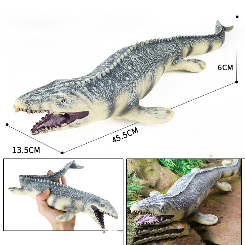 Children's Toy Soft Plastic Ocean Crocodile Dragon Animal Model - Black Brown