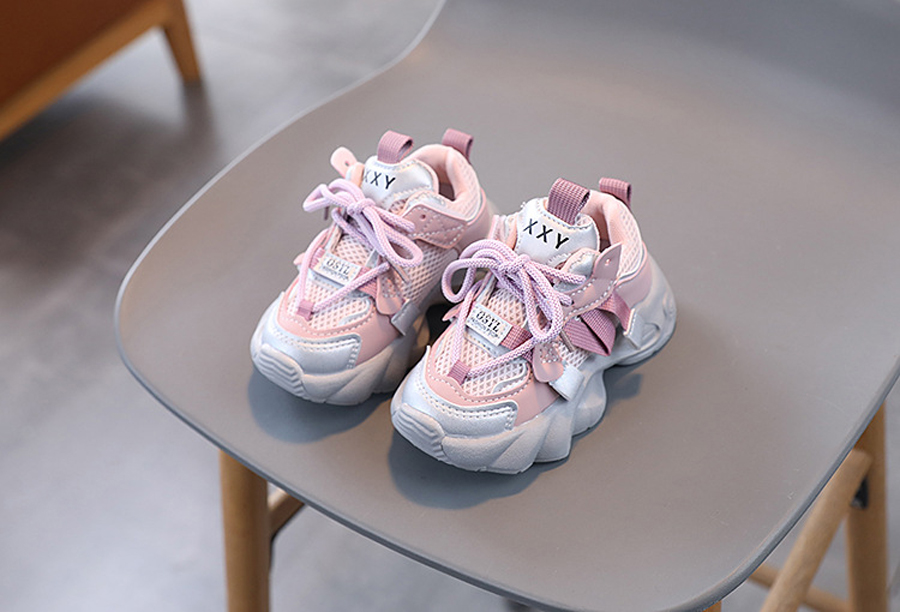 Youth Sneakers Mesh Material Girl Boy Soft-soled Non-slip Running Shoes Cutefeet Korean Style Kids Shoes Big Sizes 22 - 37