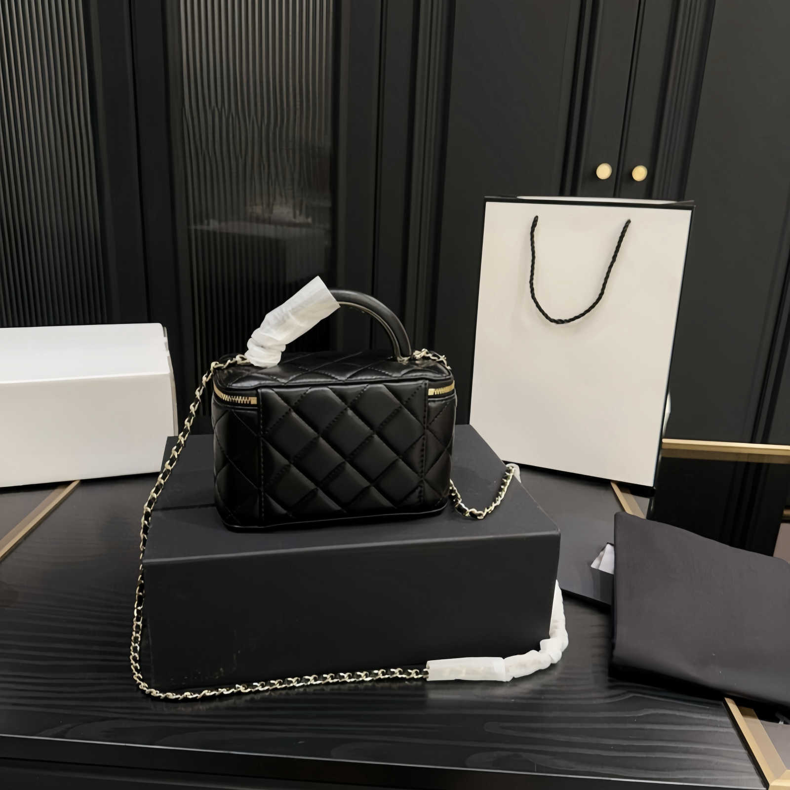 Deigner Makeup Crossbody handbag Chain Bag Cosmetic Pouch Hobo Box Bags Womens handle Cases Shoulder totes 10 16 18cm leather T