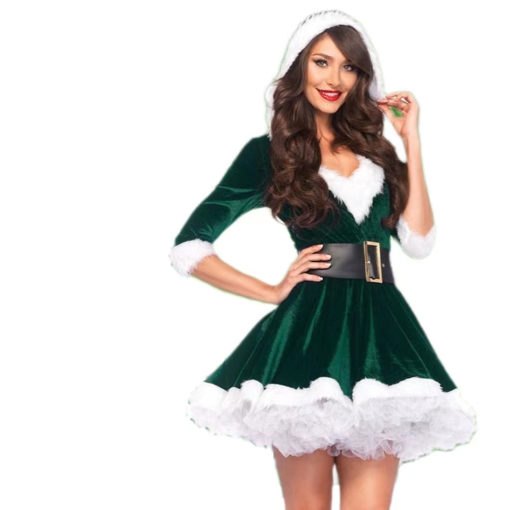 Stage Wear Velvet Feather Christmas Latin Dress Girls Adult Red Long Sleeve Dance Costume