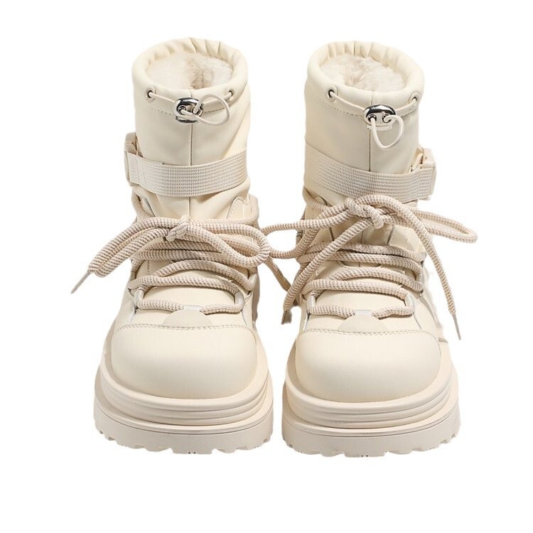 ddmytiger Thick soled snow women 2024 new model with plush for children's autumn and winter thick cotton shoes Martin boots ddmythur