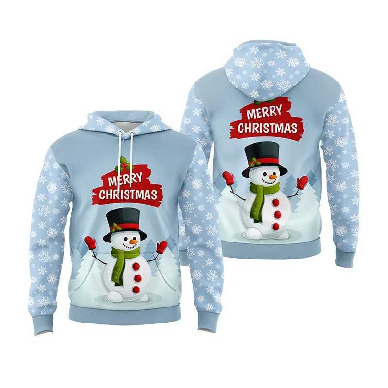 3D fully printed mens Christmas hoodie and womens Santa Claus graphic hoodie top loose oversized rally sweatshirt mens clothing Y241016