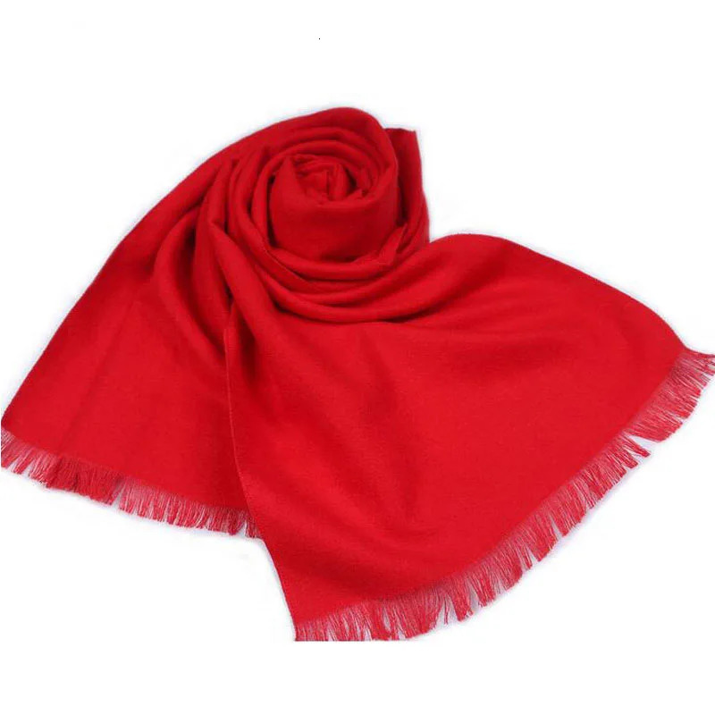 Fashion Winter Solid Color Men Red Scarf Style Wool Soft Cashmere Scarves Cachecol Masculino Inverno Shawl 241016