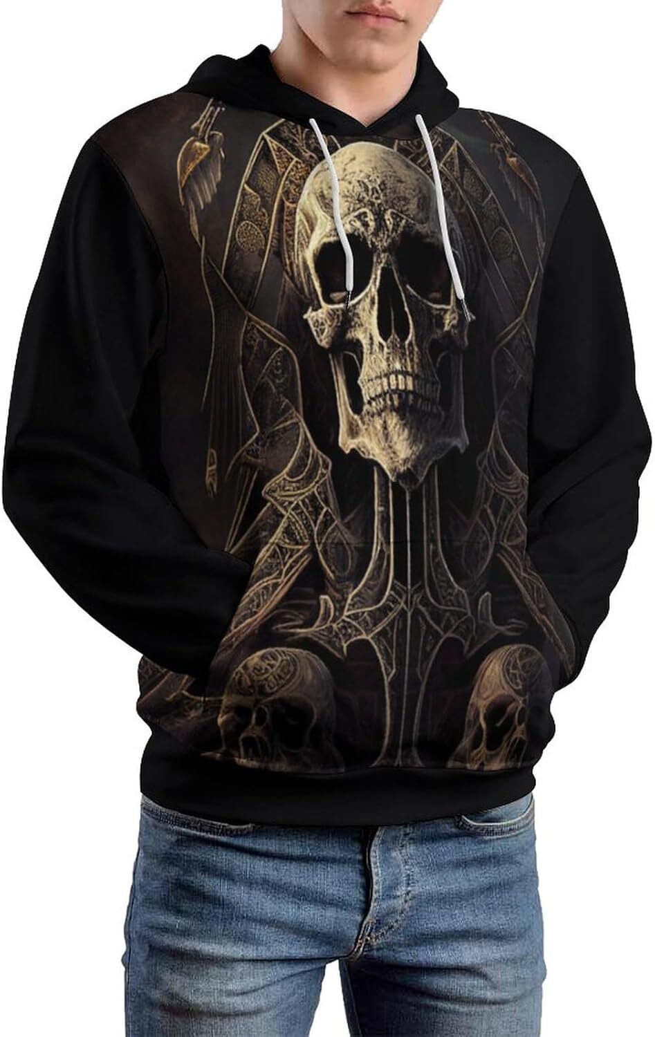 Hoodie for Mens Womens Mens Skull Hoodie 3D Printing Novelty Crown Skull Fashion Pattern Pullover Hoodie Graphic Fashion Trends