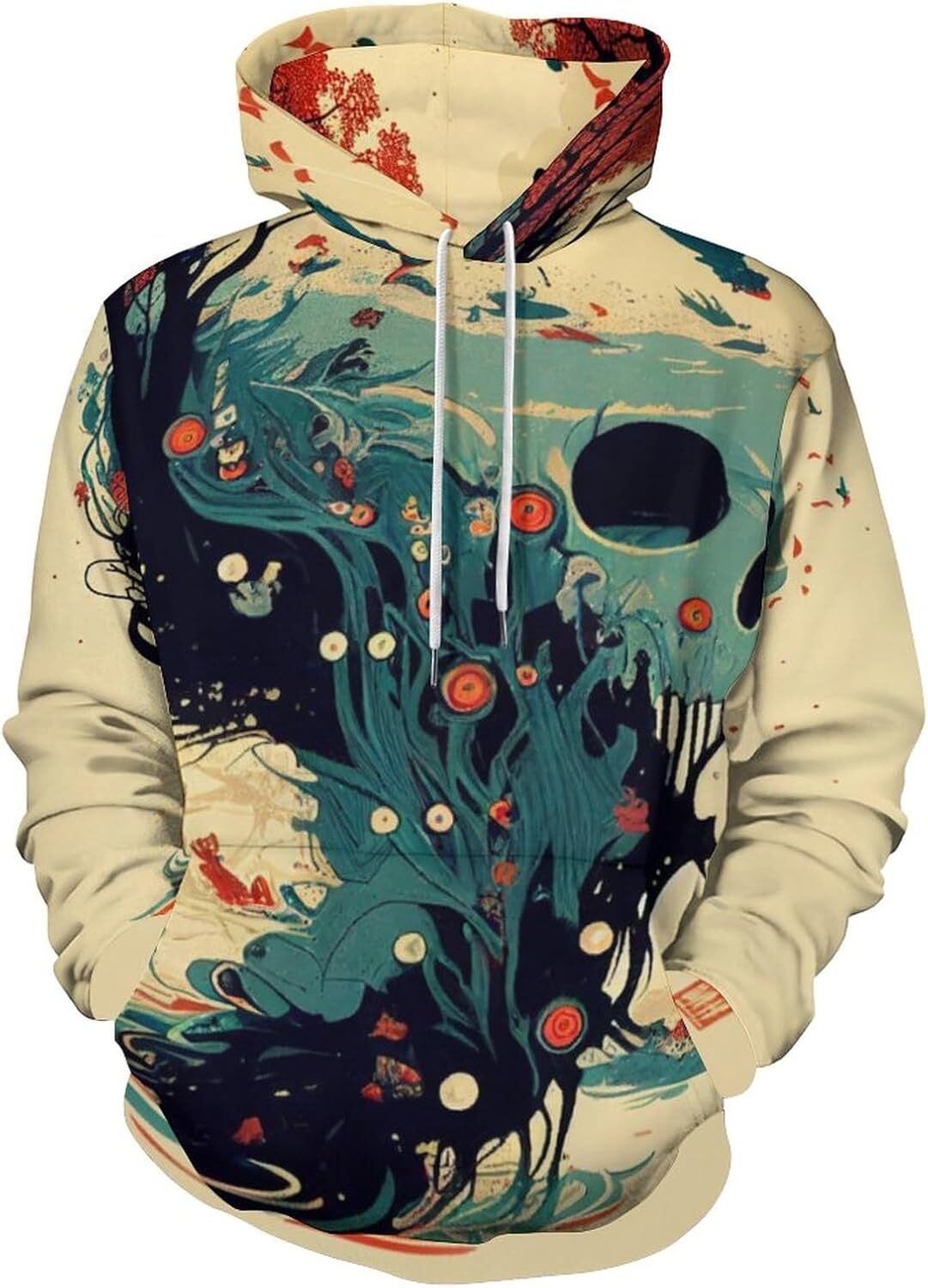 Hoodie for Mens Womens Mens Novelty Playing Card Skull Hoodie 3D Funny Pattern Print Tie Dyed Sweatshirt Hoodie Graphic Hoodies sweatshirt Pullover Lo