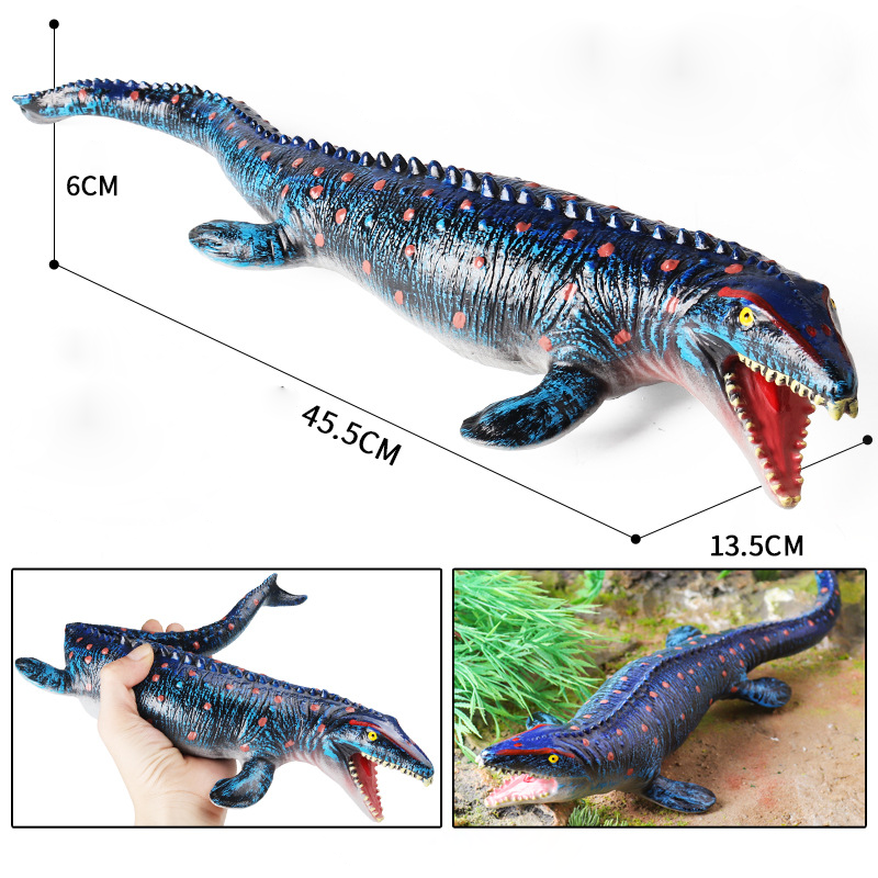 Children's Toy Soft Plastic Ocean Crocodile Dragon Animal Model - Black Brown