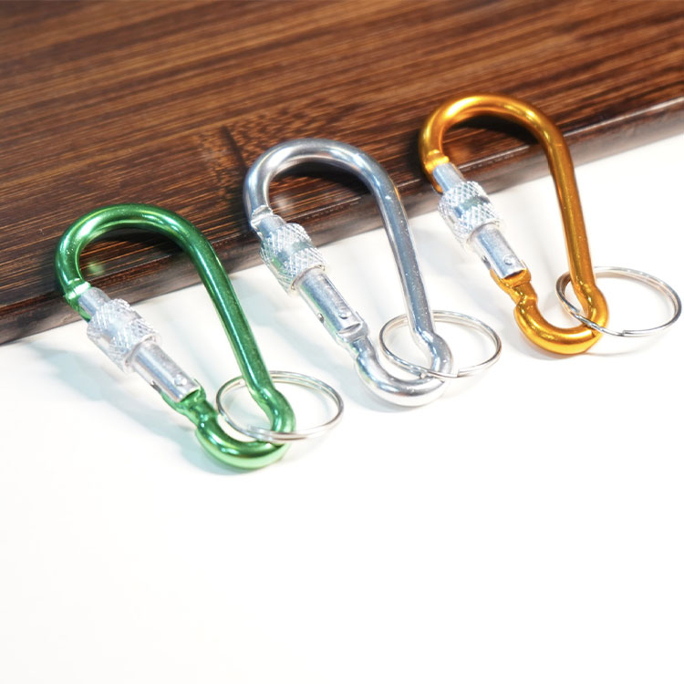 Lockable Outdoor Mounting Carabiner Secure Hook for Keychains and Packs