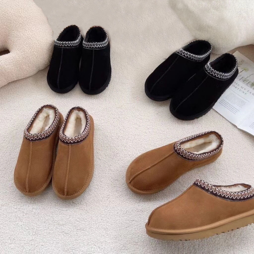 Hot Tasman Slippers Tazz mustard seed Chestnut Fur Slides Sheepskin Ultra Mini Boot Winter Womens Mens Slip-on Shoes Suede Upper Fall Spring Tasm