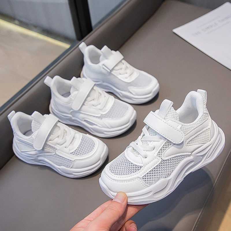 Tenis sneakers for summer new boys and girls casual board mesh breathable soft soled childrens white shoes H260130