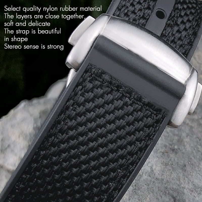 19mm 21mm 22mm curved end nylon rubber strap suitable for 20mm 300 AT150 241015