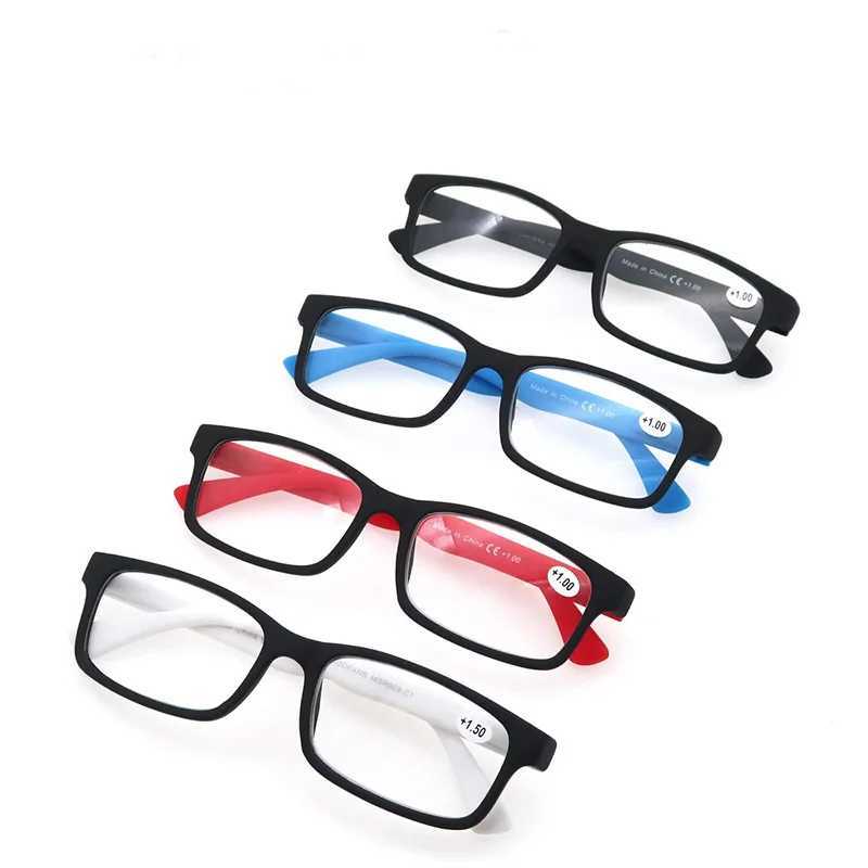 MODFANS Men Women Reading Glasses Rectangle Classic Frame Readers Eeyeglasses Flexible Spring Hinge with Diopter +1.0 to +4.0X241008