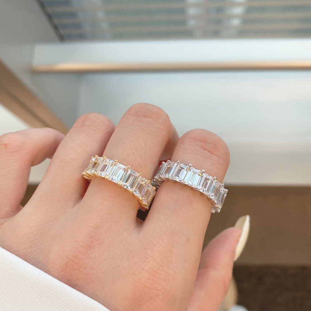 Women's luxury ring single stone full diamond zircon women's engagement ring square crystal cluster ring fashion wedding jewelry