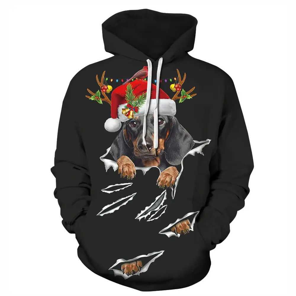 Mens Hoodies 3D Printed Fun Christmas Mens Autumn New Hoodies Mens Street Clothing Mens Super Large Hoodies Y241016