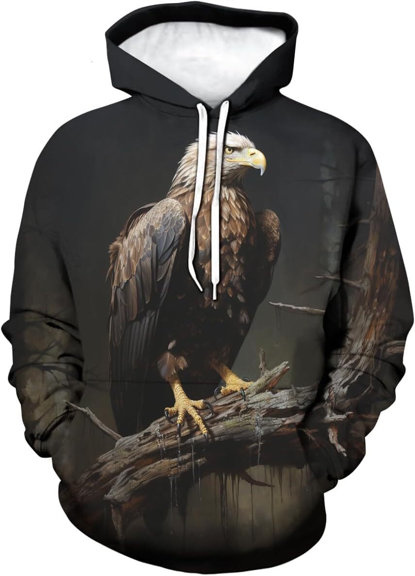 Hoodie for Mens Womens Unisex Novelty Bald Eagle Flag Hoodie 3D Printed Funny Pattern Pullover Hoodies Graphic Hoodies sweatshirt Fashion Trends hands