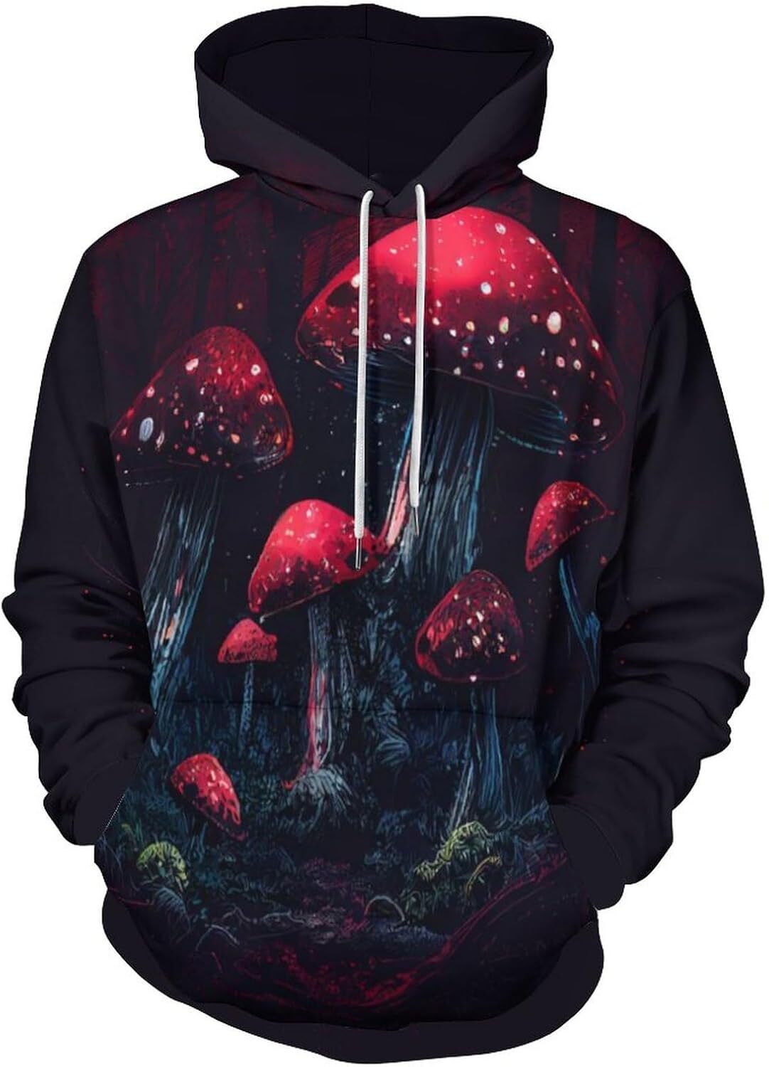 Hoodie for Mens Womens Vintage Mushroom Forest Fungus Pullover Hoodie Cute Mushroom Pattern Tie Dye Hoodie Graphic t Pullover Long Sleeve cool