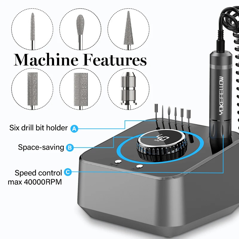 40000 RPM electric nail drill professional brushless motor nail sanding machine nail salon polishing machine equipment 241007