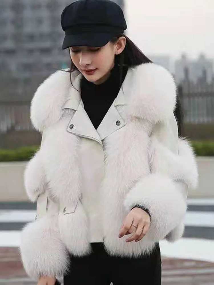 DEAT Patchwork Lapel Jackets Women Full Sleeve Zipper Full Sleeve Elegant Warm Thick New Fashion Autumn 2024 Female 15KB3745X241016