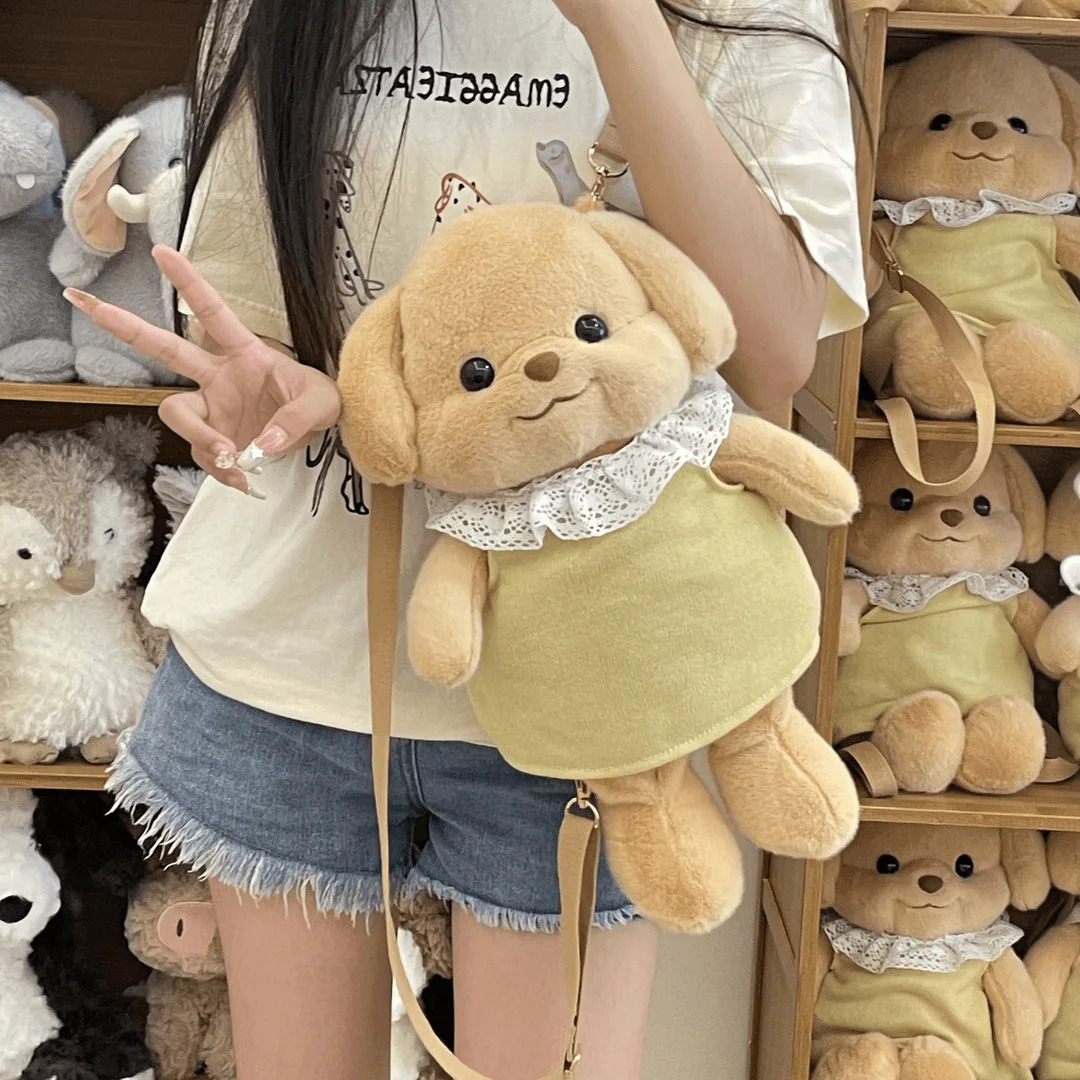 Super cute Sylvanian Poodle plush backpack yellow puppy super cute plush toy to give to girlfriend 241016