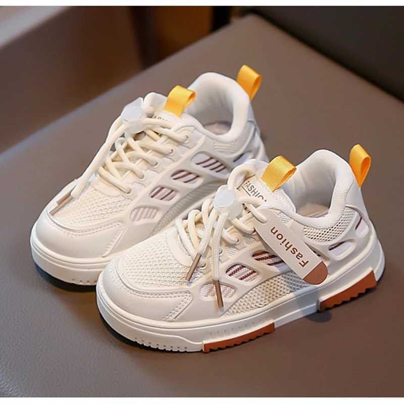New childrens sports board boys mesh breathable lightweight running girls students outdoor casual white shoes H260130