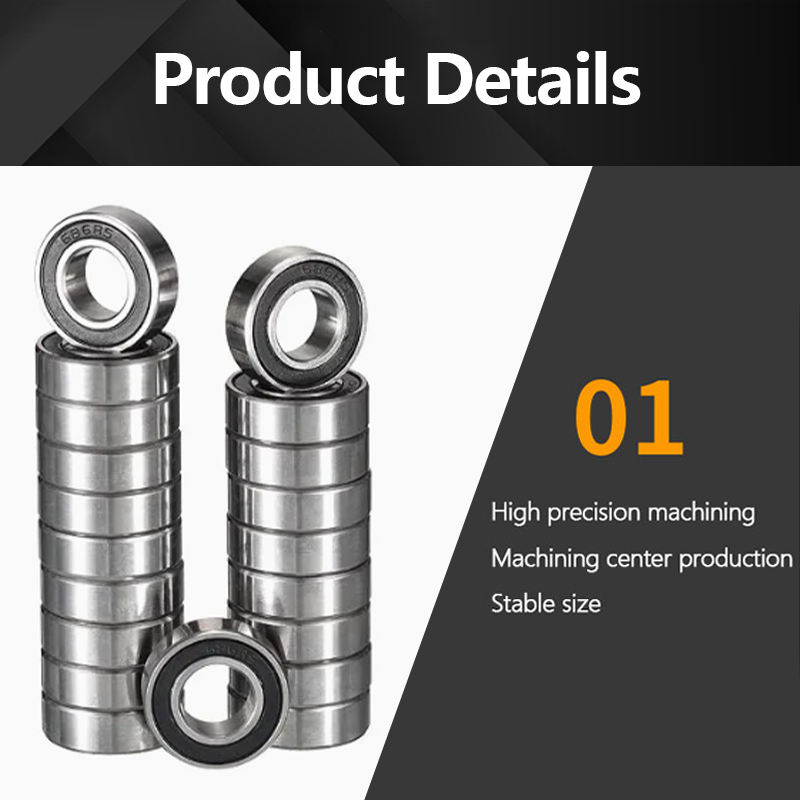 Zju Brand Deep Groove Ball Bearings, ID 6mm X Od 13mm X Width 3.5mm Miniature Bearings, Double Rubber Sealed Ball Bearing Pre-Lubricated Chrome Steel 