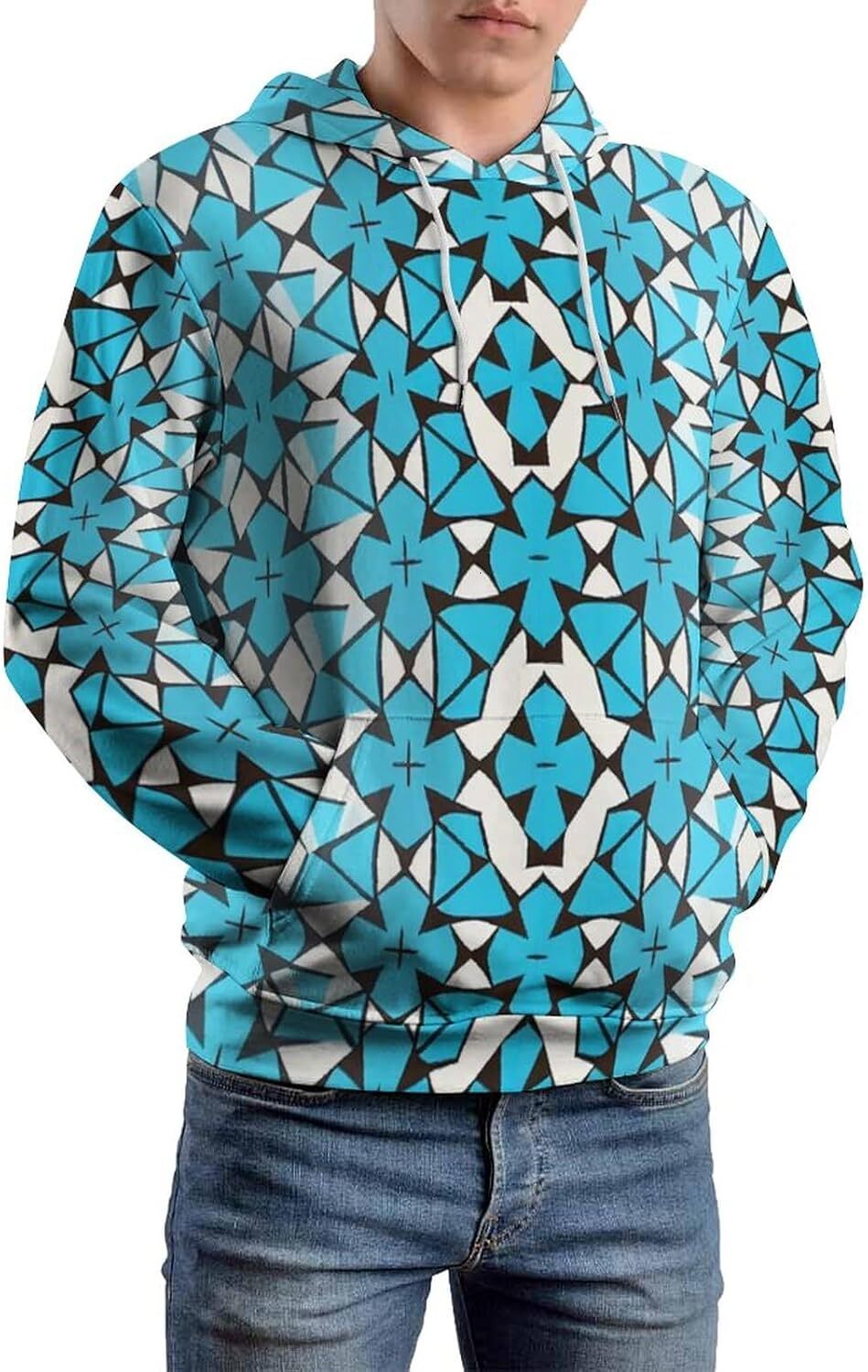 Hoodie for Mens Womens Unisex 3D Geometric Printing Abstract Pattern Cool Hoodie Novelty Trippy Long Sleeved Sweatshirt Hoodie Graphic Fashion Trends