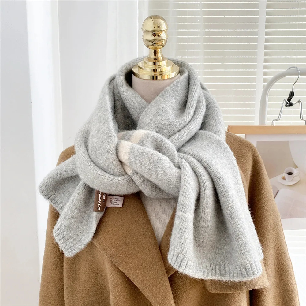 2025 High-end Lettered Scarf for Women in Winter - Sophisticated Wool-Like Wrap with Thickened Design and Double-sided Fringes L251104