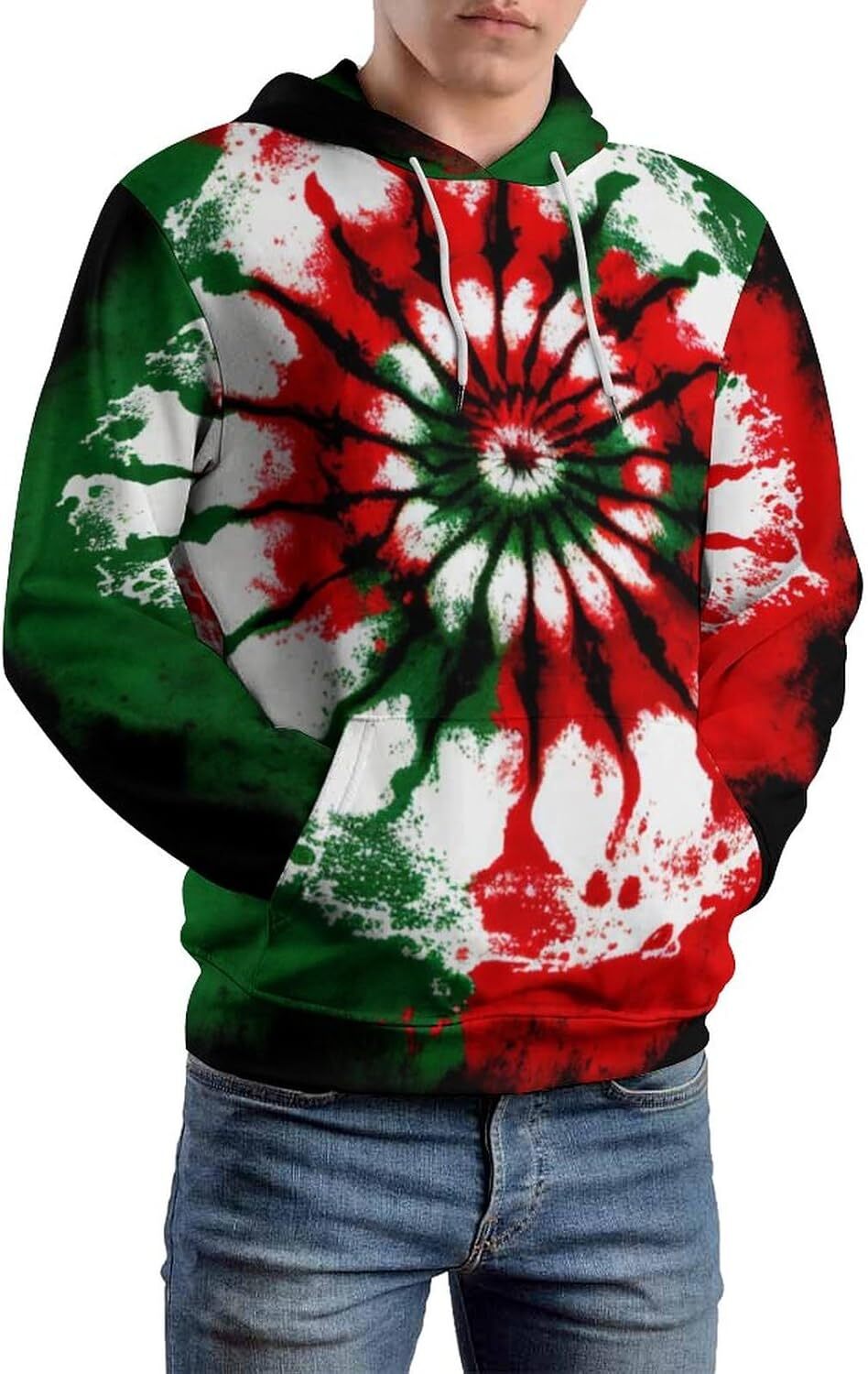 Hoodie for Mens Womens Novelty Tie Dye Pattern Hoodie Rainbow Spiral Stripe Casual Summer Sweatshirt Hoodies Graphic Hoodies sweatshirt Pullover Long 