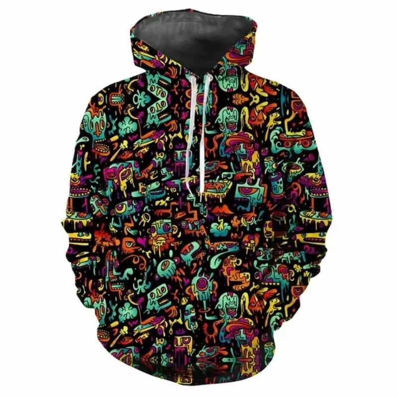 2024 Autumn/Winter Sweater Christmas Sweater Christmas Hat Santa Claus Digital Printed Hoodie Mens and Womens Sweater Y241016