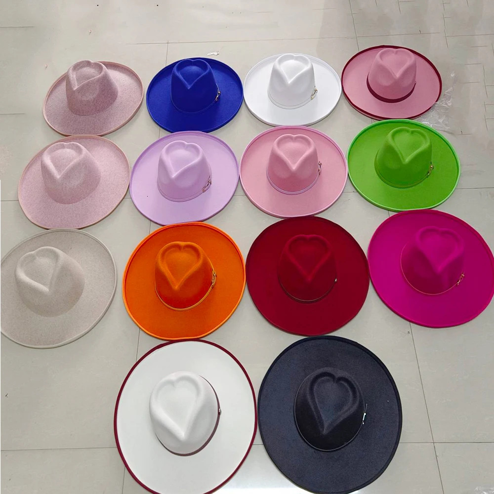 Fashionable Fedora Big Brim Felt Hat Panama Mens Jazz Hat Love Top Package Gentleman Elegant Hat 241011