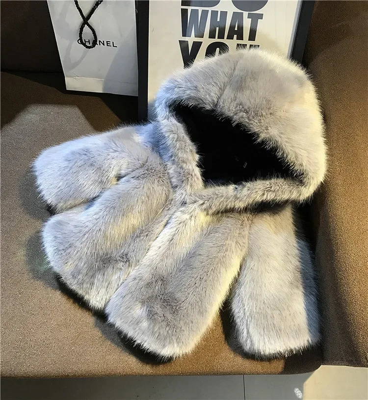 Girl Fur Coat Winter Children Cotton-padded Korean Style Boys and Girls Mink Hair Hooded Fur Coat Short Baby Fur Coat 241106