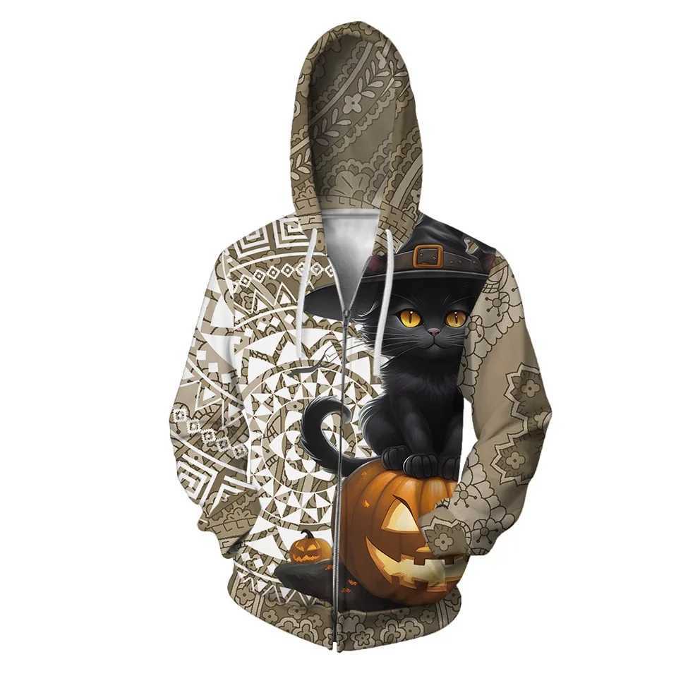 Autumn mens zipper hoodie Y2k mens casual hoodie rabbit sportswear cat fashion printed hoodie mens sportswear Y241016