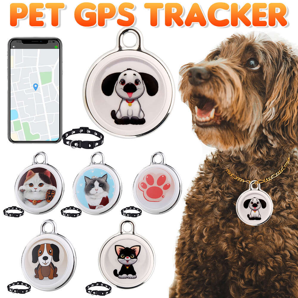 Pet anti loss tracker, dog GPS necklace, real-time global tracking device, Bluetooth compatible GPS, cat mini locator