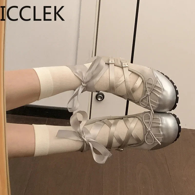 Spring Cross Strap Women Ballet Flats Fashion Elegant New Round Toe Ladies Comfort Street Style Soft Sole Ballerinas Shoes 241016