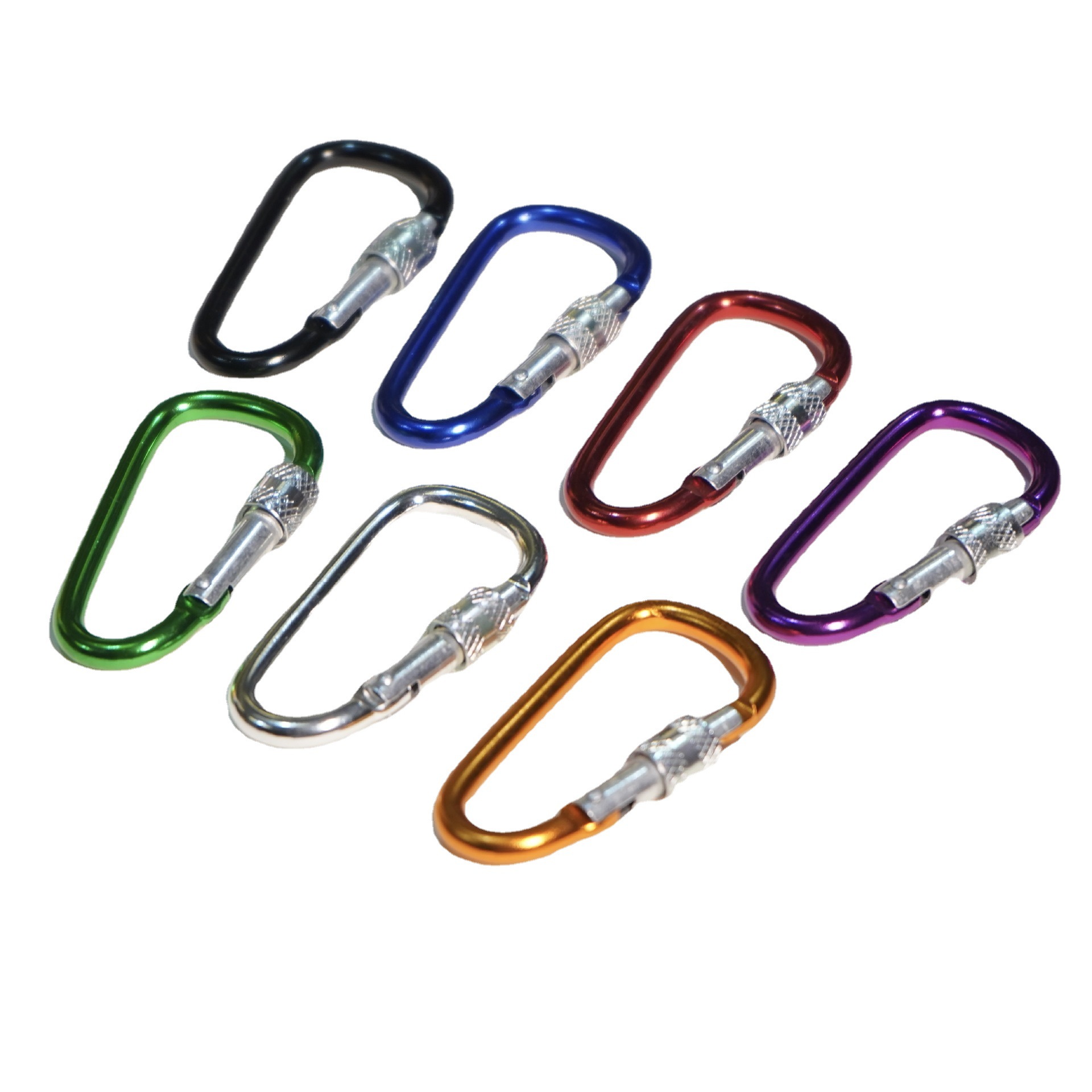 Aluminum D-Carabiner with Lock for Backpack Accessories - Secure Mounting Hardware for Outdoor Activities