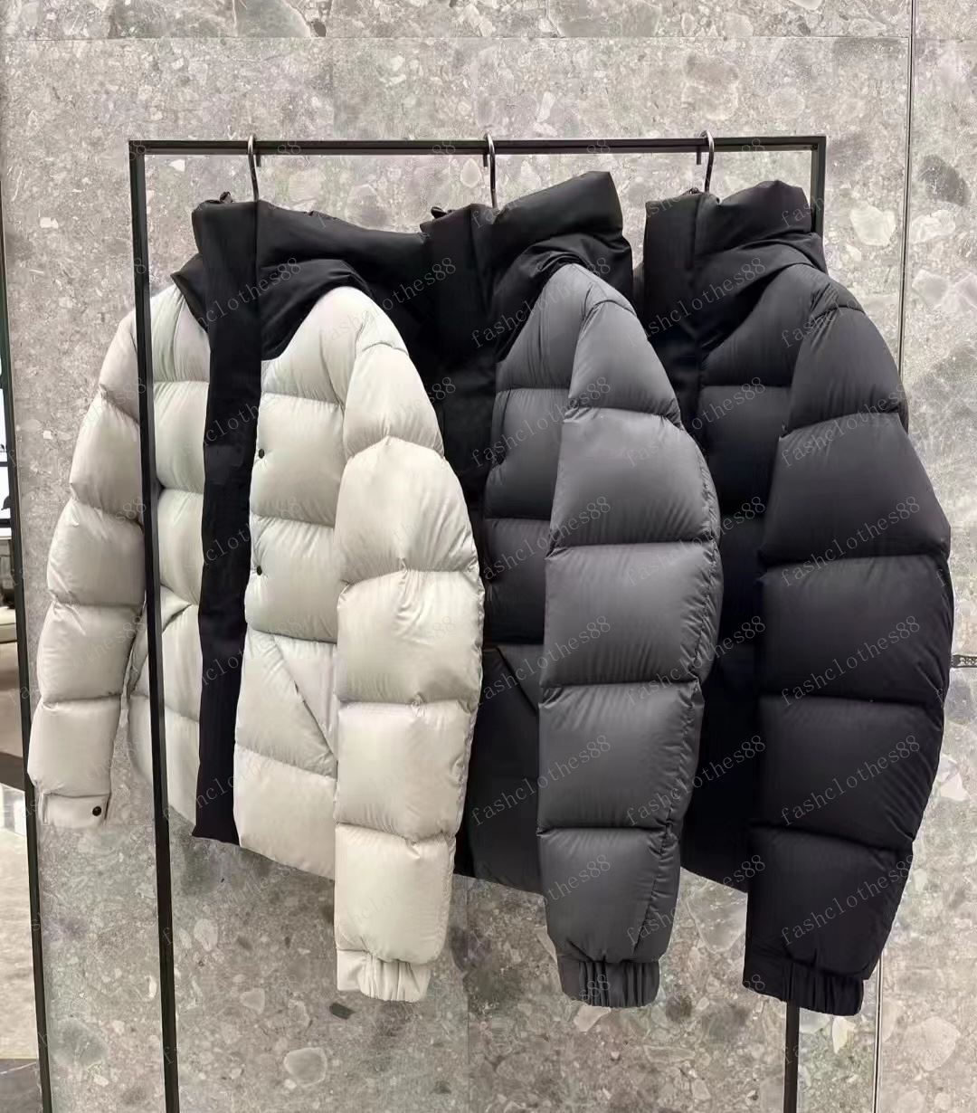 Mens Madeira Puffer Down Jackets Hooded Winter Jacket Embossed Letter Placket Outerwear Coats Size S/M/L/XL/XXL