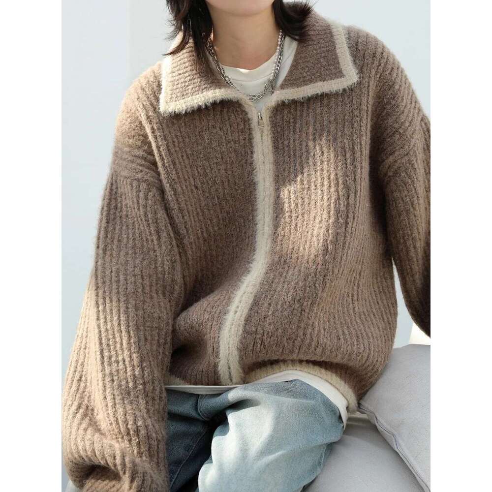 CHIC VEN Women's Sweaters Loose Korean Casual Lapel Knitted Cardigan Female Tops Knitwears Woman Autumn Winter 2022
