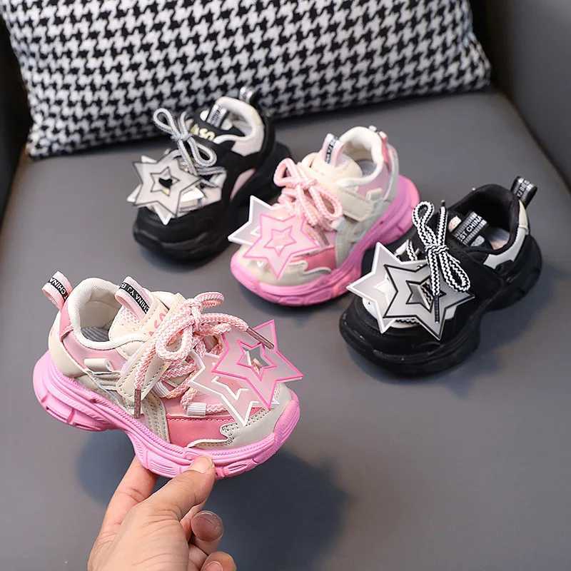 Childrens girls casual childrens fashionable breathable dad boys soft soled sports autumn running shoes C260130