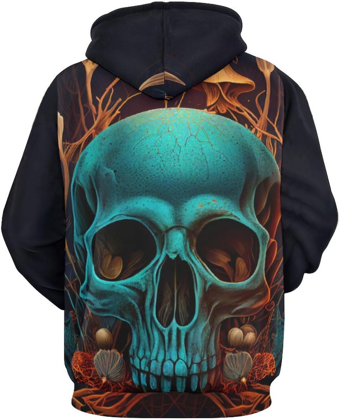 Hoodie for Mens Womens Mens Novelty Color Tie Dyed Skull Hoodie 3D Art Printing Mushroom Skull Pattern Pullover Hoodie Graphic Hoodies sweatshirt Fash