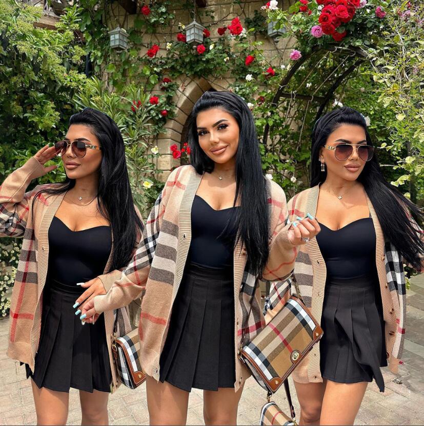 Sweater Designer clothes Women's Sweater V-neck Luxury jacket Cardigan Button High-end Comfort coat Plus Size S-XXL