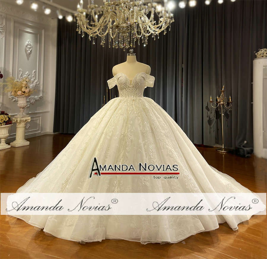Ofmanda Novias Shoulder Simple Elegnant Wedding Dress