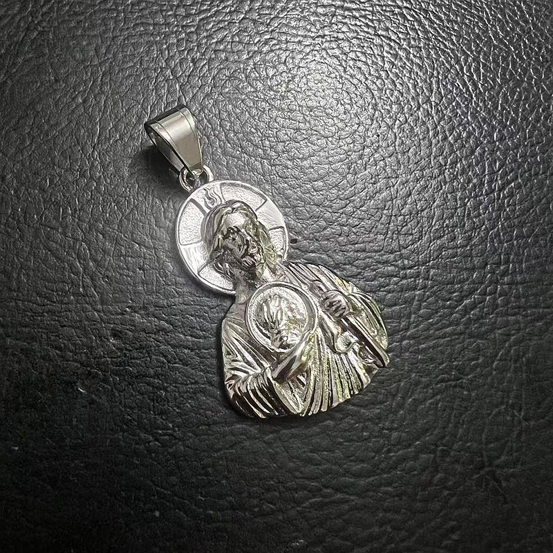 Hip Hop St Jude Pendant Necklace Stainless Steel 18K Gold Plated Jewelry