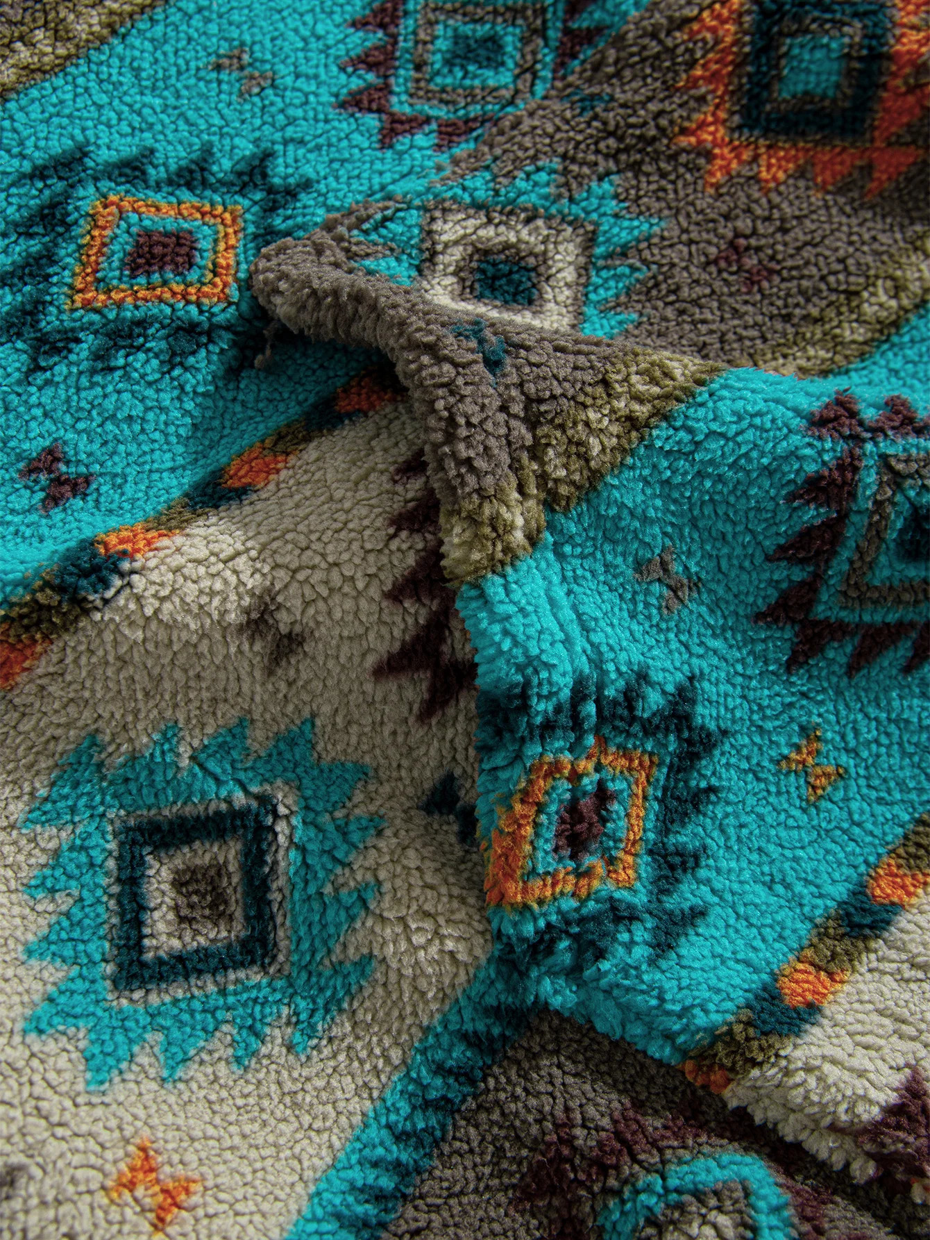 Mens Sweatshirt Aztec Fleece Jackets Fuzzy Sherpa Pullover Sweatshirts Winter Coats Western Vintage Ethnic Printed Sweaters 241016