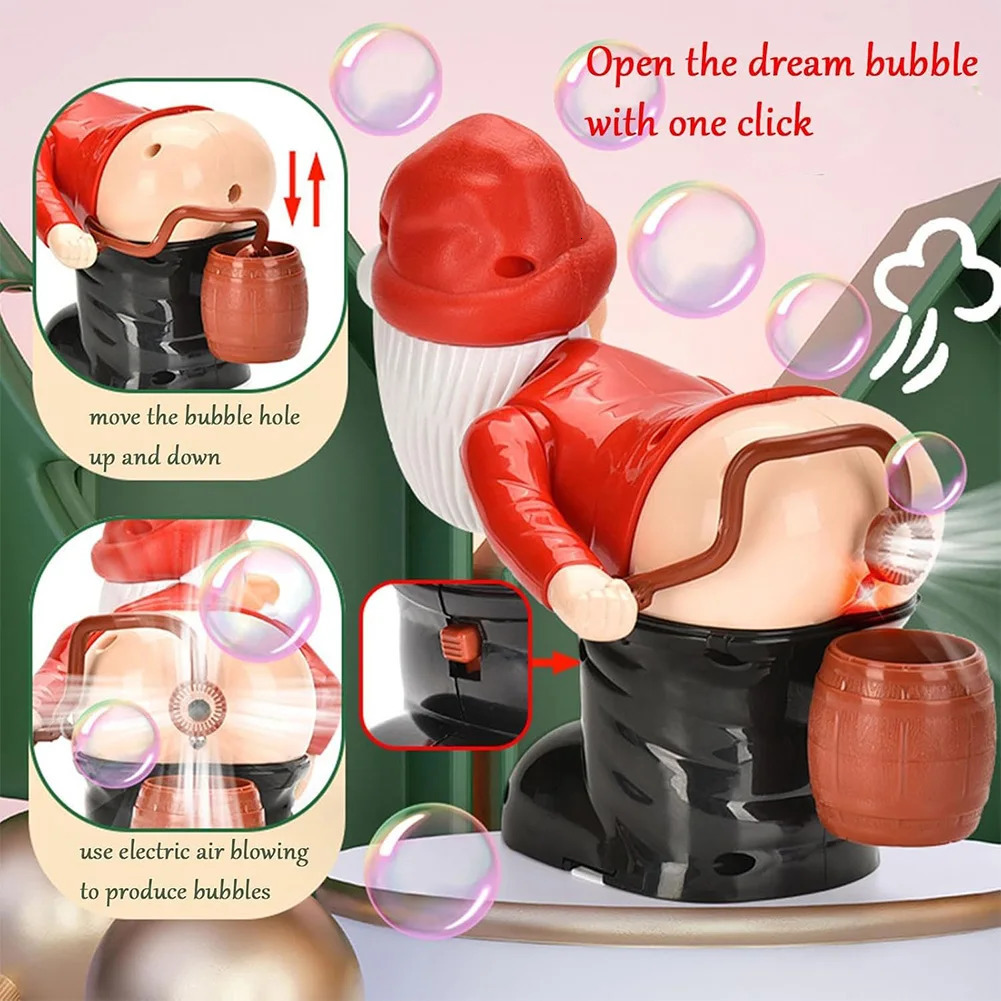 Santa Claus Bubble Machine Automatic Fart Bubble Blower Toy with Music and Light Bubble Manufacturer Toy Battery Powered Party Discounts 241016 - view 4