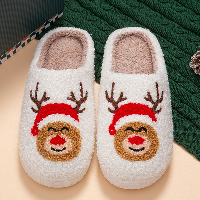 Christmas Party Home Indoor Soft Bottom Quiet Plus Warm Autumn And Winter Couple Slippers Free Shipping wholesale 223e