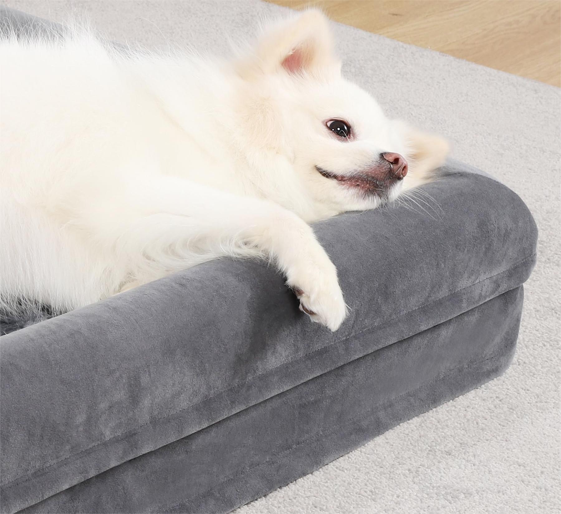 Cross border detachable washable U-shaped pet sofa, rose velvet dog bed sponge, autumn and winter dog mat, medium and large dog warm dog bed