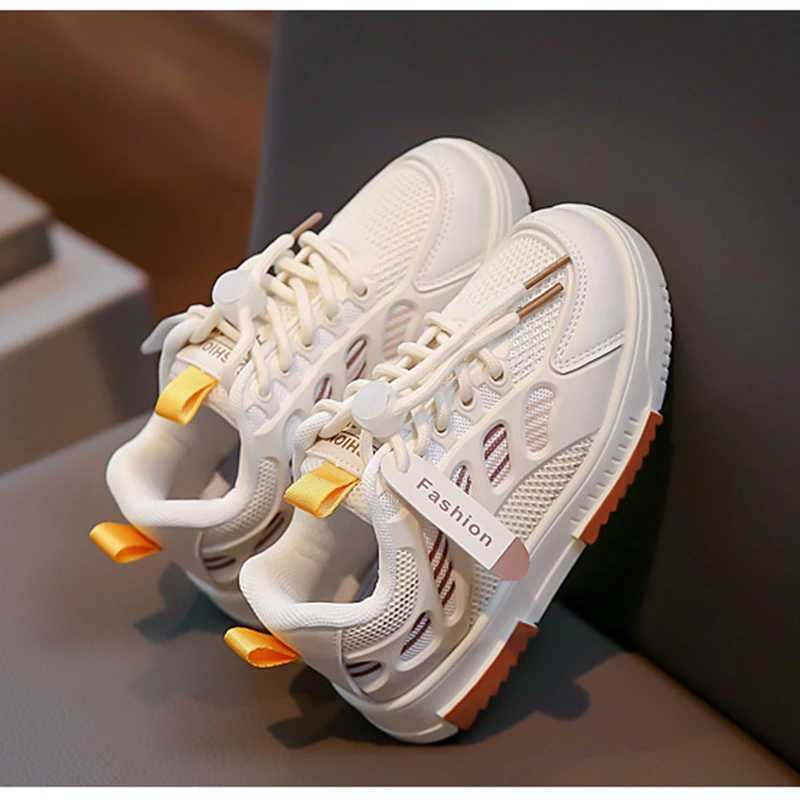 New childrens sports board boys mesh breathable lightweight running girls students outdoor casual white shoes H260130