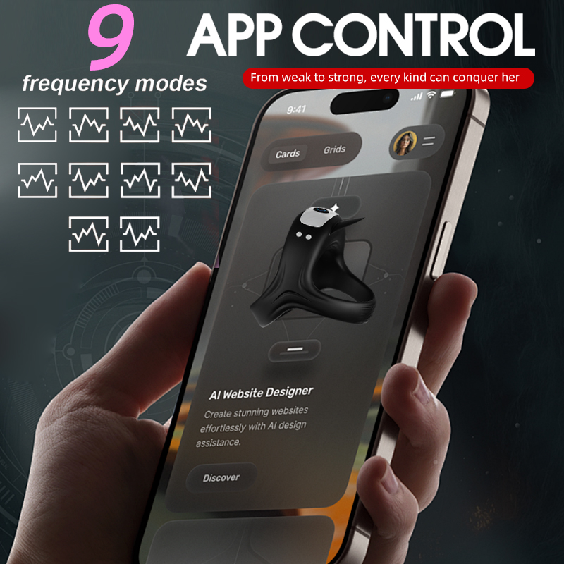 9 Modes Vibrating Electric Duck-Billed Platypus Couples Shared Locking Cock Ring APP control Sex Toys for Adults
