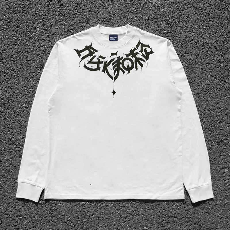 Mens Chicano Hip Hop Graphic Printed Skateboard Long Sleeve 100 Cotton T-shirt Y2K Street Clothing Spring/Summer Collection 241015