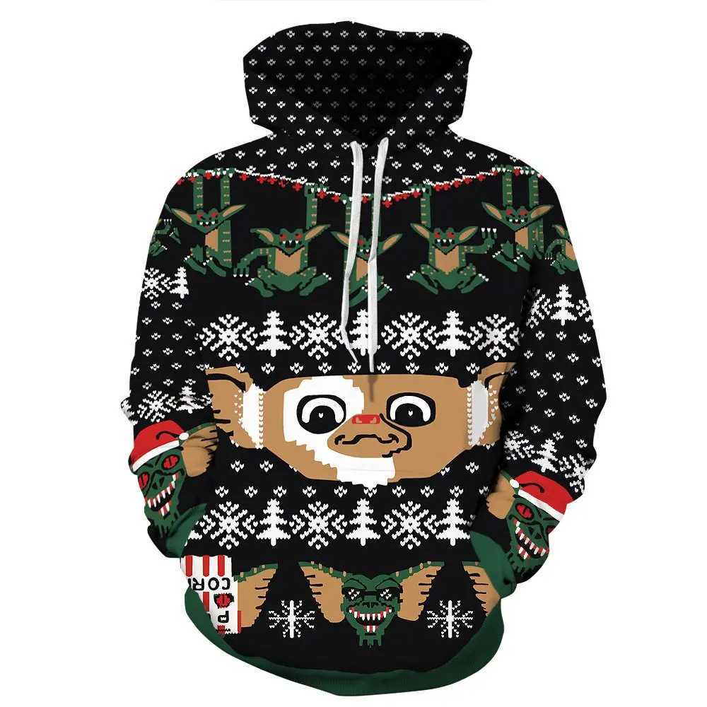 Mens Hoodies 3D Printed Fun Christmas Mens Autumn New Hoodies Mens Street Clothing Mens Super Large Hoodies Y241016