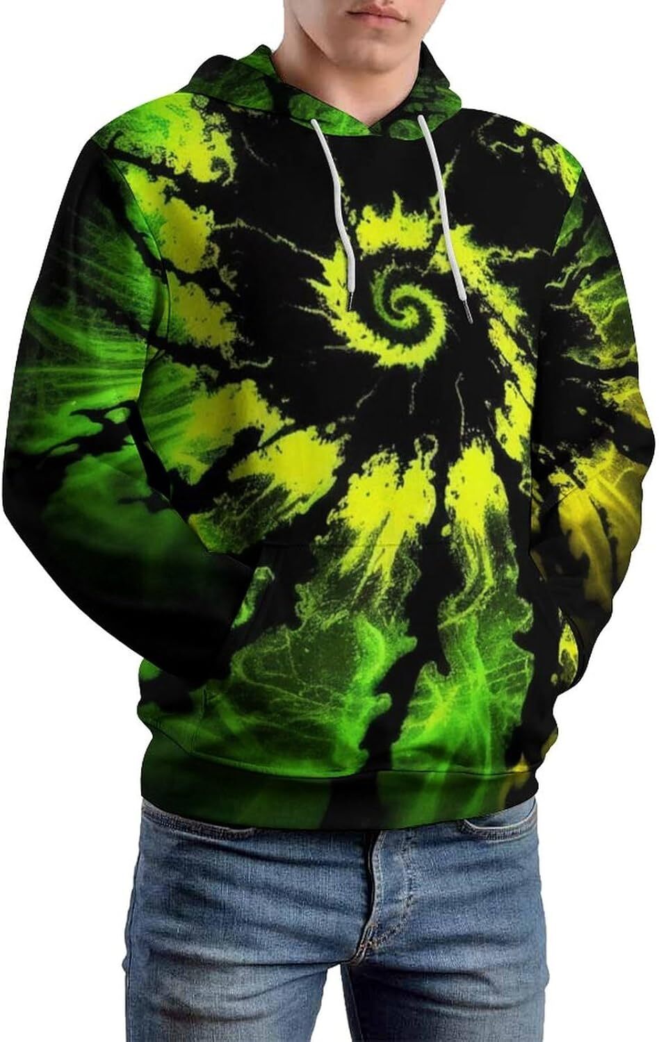 Hoodie for Mens Womens Vintage Funny Colorful Liquid Spiral Stripe Pattern Hoodies 3D Printed Trippy Long Sleeve Sweatshirt Hoodie Graphic